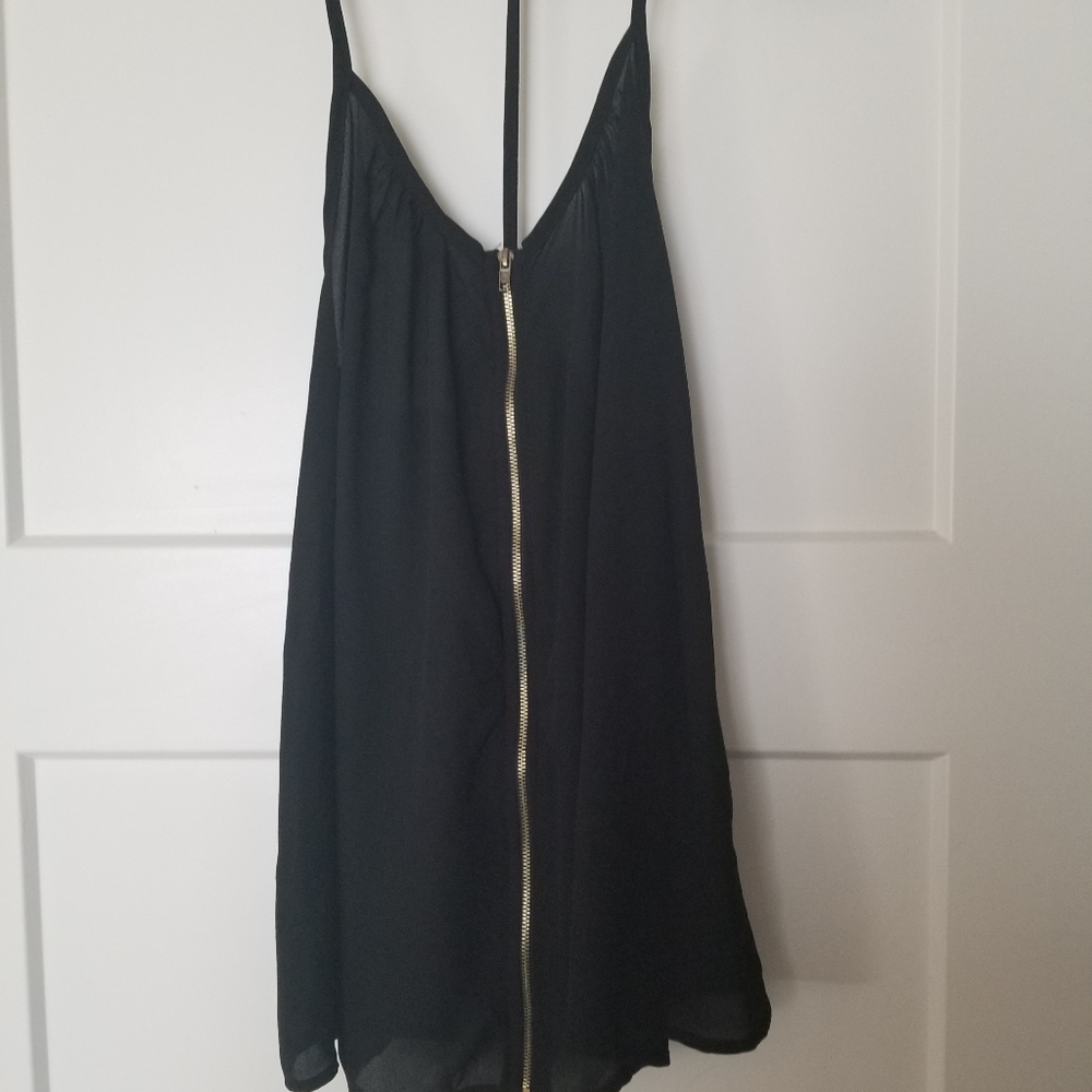 Black zip up tank top